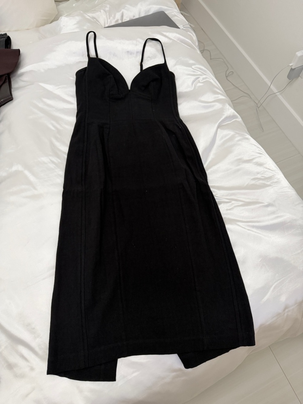 ViX Black Linen Corset Dress